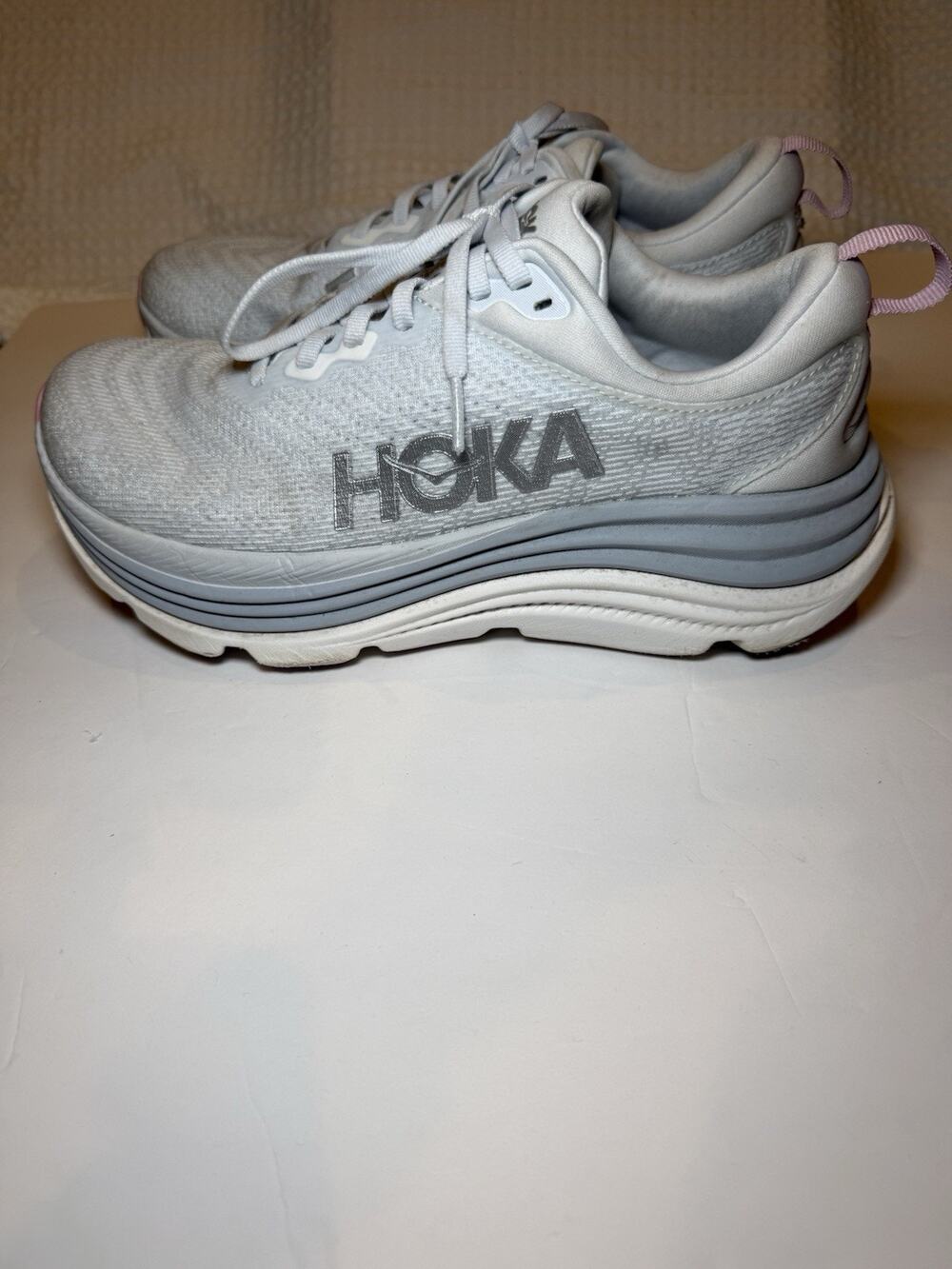 HOKA Gaviota 5 Wide Women’s Size 8D Gray Pink Running Walking Shoes 1134231